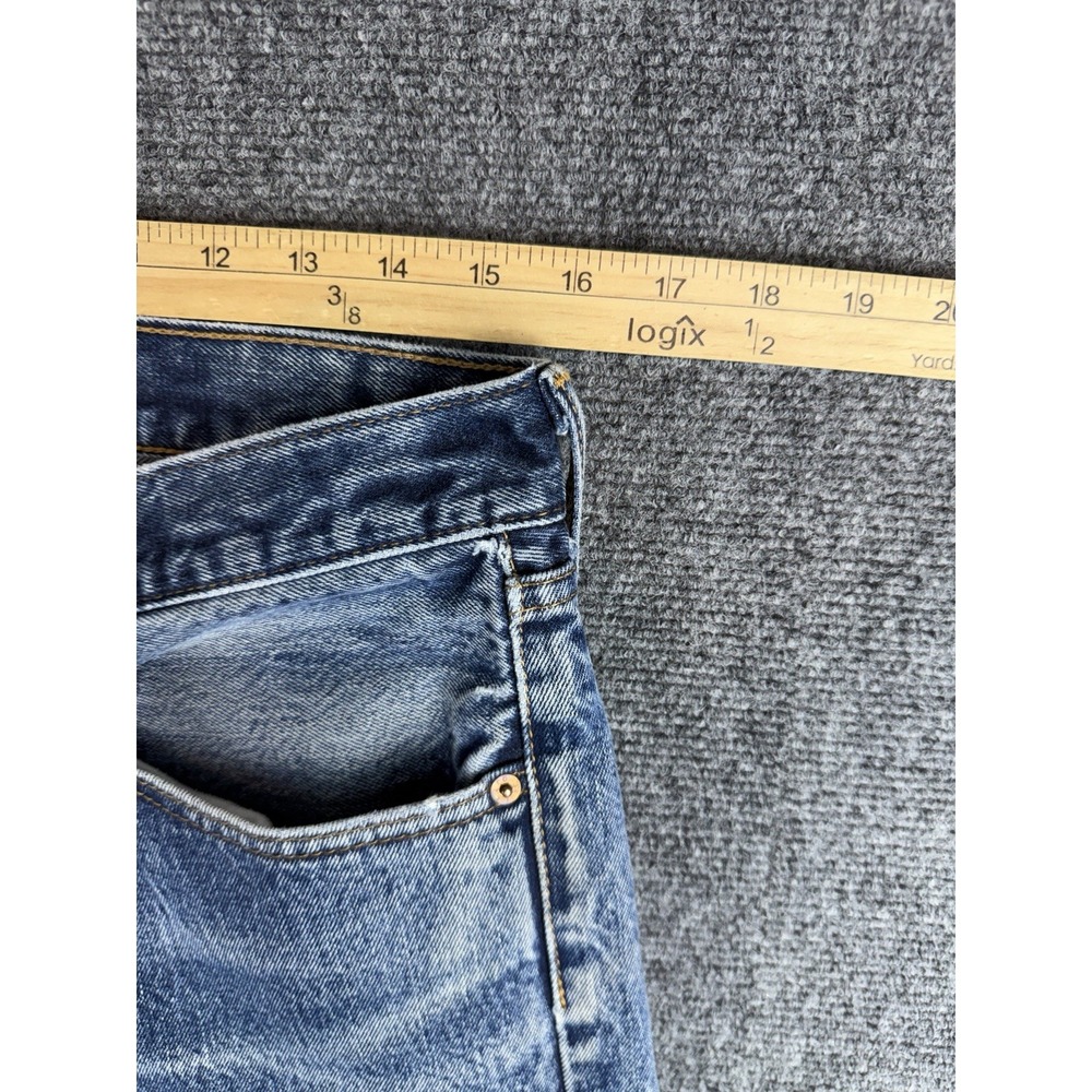 Y2K Levi's 505 Regular Fit Faded Distressed Denim Jeans W32 L31 - Picture 8 of 10